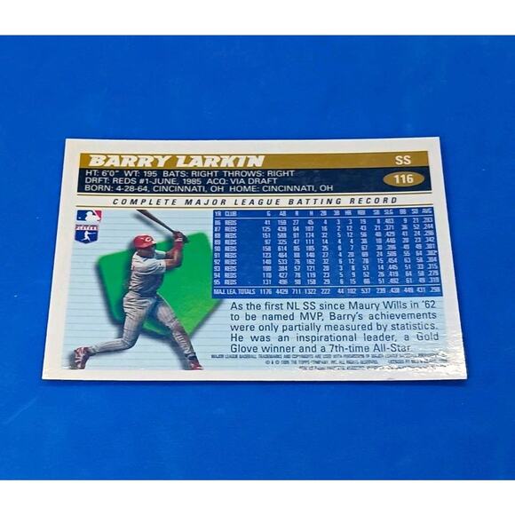 1996 1st First Topps CHROME #116 Barry Larkin MVP Chicago Cubs Iconic Set - Picture 11 of 11